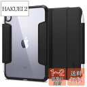 【送料無料】Spigen iPad Mini 7/6 ケース 背面 クリア 透明 Apple Pencil 対応 米軍MIL資格 スリム スタンド 耐衝撃 傷防止 カメラ保護 レザー オートスリープ ウルトラ・ハイブリッド・プロ ACS03765 (ブラック)