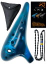 【送料無料】PERDIN オカリナ アルトc 入門セット 初心者セット おかりな okarina 陶器 運指表 日本語説明書付き シーブルー