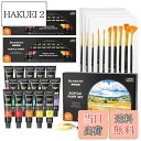 【送料無料】Shuttle Art アクリル絵の具 アクリル顔料 47点セット 15色 ペイントブラシ10本 パレート付き 速乾 耐久 チューブ 12ml 手作...