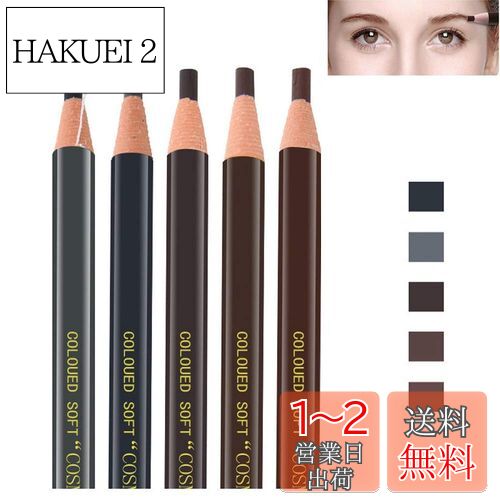 Pinkiou 眉ペンシル 5色セット アイブロウ 眉毛ぺんシル落ちない 眉毛鉛筆 女性 男性 アイ