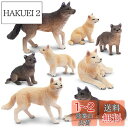 TOYMANY 8PCSオオカミフィギュア 動物フィギュアセット リアル動物おもちゃ オオカミ家族 人気動物 おもちゃ 玩具 誕生日プレゼント クリスマス 新年...
