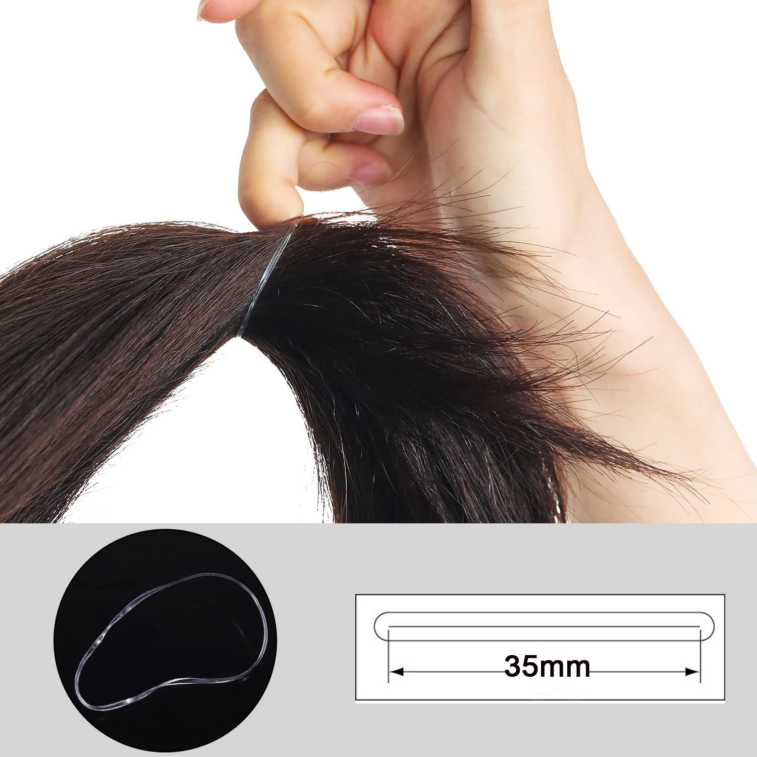 YOUOWO 輪ゴム 約500本入50g 透明色 小さい 輪ゴム 折径35mm弾性バンド 子供 髪のゴムバンド髪型 ポリウレタン アゴム