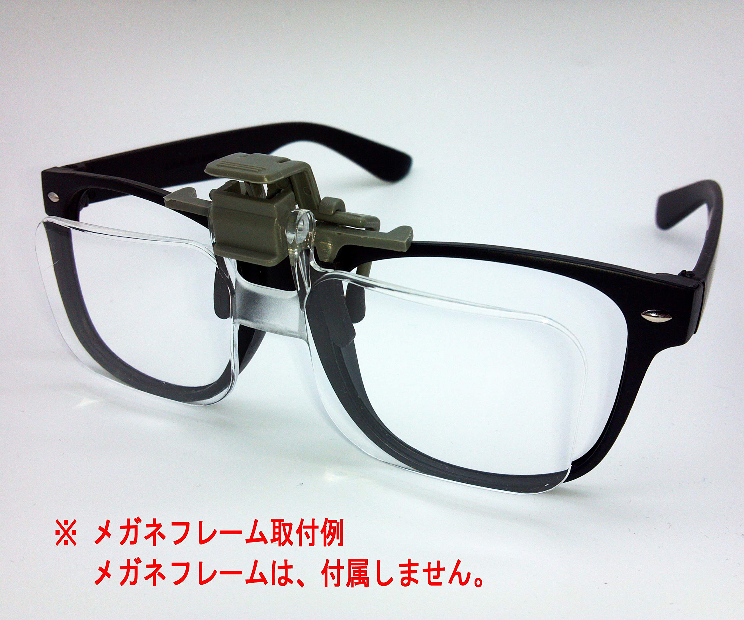 【IDHIA】 クリップ式 ルーペ 跳ね上げ式 めがねルーペ メガネ型 拡大鏡 2倍 ハード眼鏡ケース クロス付 跳ね上げ式ですので眼鏡をかけ替える必要がありません