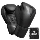 パンチンググローブ ボクシンググローブ LangRay boxing gloves 立体構造 肉厚クッション キックボクシング スパーリング 空手 ムエタイ 格闘技 良質PUレザー ジム用 (16oz, 黒い色)(4)