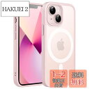 JETech iPhone 13 mini 5.4インチ用 マグネット ケース MagSafeに対応 半透明のマット背面 薄型 耐衝撃 カバー (ピンク)