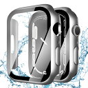 【2024改良ケース】YUGYUG 対応 アップルウォッチ カバー Series SE2/SE/6/5/4 アップルウォッチ ケース PC素材 IP68 防水ケース Apple Watch ケース ガラスフィルム 一体型 日本旭硝子材 二重構造 Apple Watch カバー 全面保護 強化ガラス キズ防止(44mm,シルバー)(2)