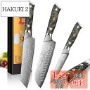 KyushuBlade 包丁3本セット【三徳+牛刀+ペティナイフ】プロ用ダマスカス. キッチン用万能. 手打ち鍛造シェフナイフ, 本物のダマスカス模様 両刃包丁...