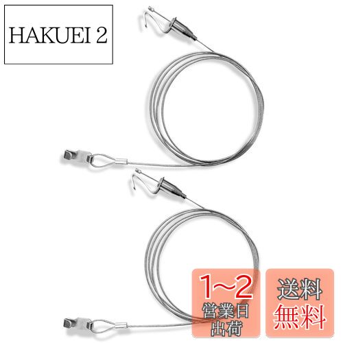 Augsion ピクチャーレール 耐荷重約40kg 自在金具付 径1.5mm (全長2.0m/2本セット) ステンレスワイヤー 吊り下げ金具 額縁 絵画 壁掛け 展示用 Augsion ピクチャーレール 耐荷重約40kg 自在金具付 径1.5mm (全長2.0m/2本セット) ステンレスワイヤー 吊り下げ金具 額縁 絵画 壁掛け 展示用