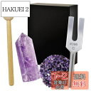 クリスタルチューナー 4096Hz 音叉 天然水晶 浄化用 5点セット リラックス 日本語説明書付 アメジスト WH26 - Purple