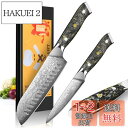 kyushublade 包丁2本セット 【三徳+ペティナイフ】 プロ用ダマスカス. キッチン用万能セット 牛刀 シェフナイフ. 67層の高炭素ステンレス鋼, 人...