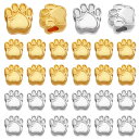 PH PandaHall 犬の足 大穴ビーズ 60個 2色 ビーズ 動物 くまの足 ネコの足 犬の足 フットプリントビーズ 犬の子犬の足 ルースビーズ ネックレ...