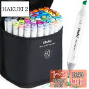 Ohuhu マーカーペン 60色61本 イラストマーカー コミック用 油性 アルコールペン 太細両端 カラーセット Oahuシリーズ