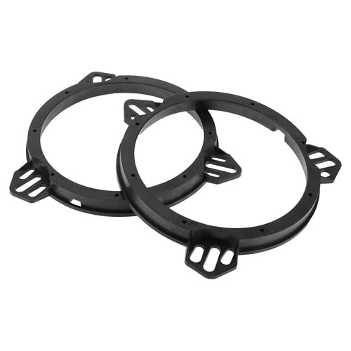 【送料無料】HEROFFIX 2個のオーディオ同軸スピーカースピーカースペーサーリングツィータースピーカースペーサーアダプター ホンダに対応シビック01-05リアフロントリアスピーカーサブウーファーマウントスペーサーブラケットリングブラックABS