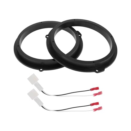 【送料無料】HEROFFIX 2セットのオーディオ同軸スピーカースピーカースペーサーリングツィータースピーカースペーサーアダプター フォードに対応・ブロンコ・スポーツ2021用フロントリアスピーカーサブウーファーマウントスペーサーブラケットリング ブラックABS