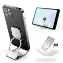 Mindsky革新的な指紋残らないスマホリングスタンド、業界初のアルミ合金製多機能、360°回転自由角度調整できる折りたたみ式バンカーリング、滑り止めコンパクト超軽量(21g)タブレット 携帯スタンド、iPhone/ipad/Samsung/Sony/Nexus/Kindle/Switch/対応の卓上スタンド