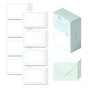【送料無料】モノライク メッセージカード ミニカード ブランクミント Message card Blank Mint - 40枚封筒20枚セットミニサイズデザイン文具お祝いのカード感謝カード