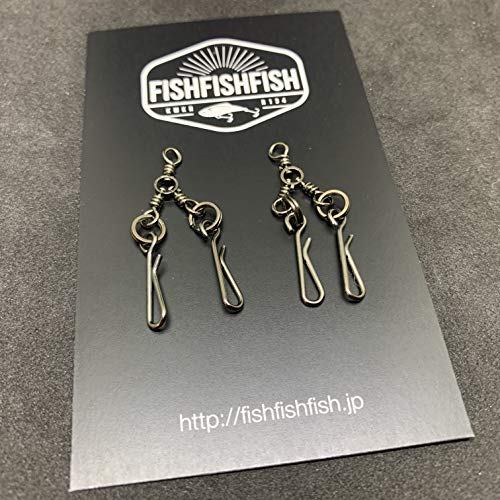 【FISHFISHFISH】イイダコ 小タコ用ワンタッチ ツインスイベル タコエギスナップ 2個セット（小)