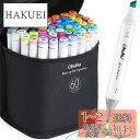 【送料無料】Ohuhu マーカーペン 60色61本 イラストマーカー コミック用 油性 アルコールペン 太細両端 カラーセット Oahuシリーズ