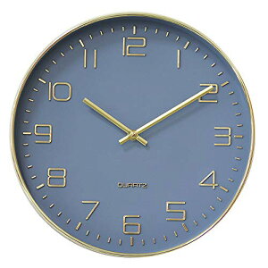 HZDHCLH 掛け時計 おしゃれ 連続秒針 静音 壁掛け時計 部屋 北欧 インテリア 掛時計 玄関 30cm (ブルー・ゴルード)