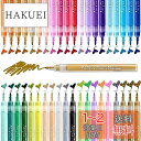 Ohuhu マーカーペン 40色 セット アクリルペン 細い先端 水性ペン カラーペン 蛍光ペン 4の金属色 5つの蛍光色 2つの肌色(白と灰色)29基本色 異...