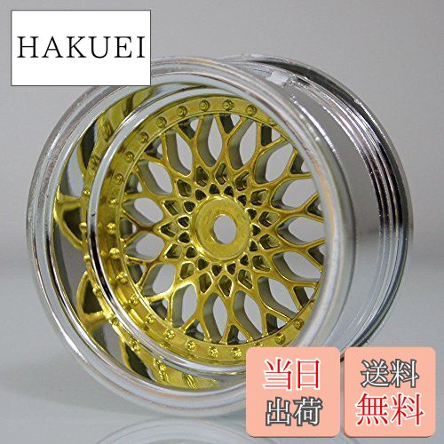 【送料無料】1/10 旧車向け 激深リム ゴールドメッシュホイール4本セット