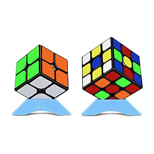 FAVNIC マジックキューブ 魔方 競技専用キューブ 2x2 3x3 セット 回転スムーズ 立体パズル Magic Cube (公式版) (セット2個)