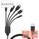 5 in 1 USB 充電ケーブル ニンテンドー New 3DS(XL/LL), 3DS(XL/LL), 2DS, DSi(XL/LL), GBA SP, Wi...