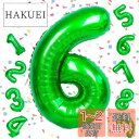 EXGOX 数字 バルーン 大きい グリーン 誕生日 ナンバー 6 アルミ風船 32インチ ハッピーバースデー パーティー 成人式 入学 卒業式 記念日 お祝い 飾り付け