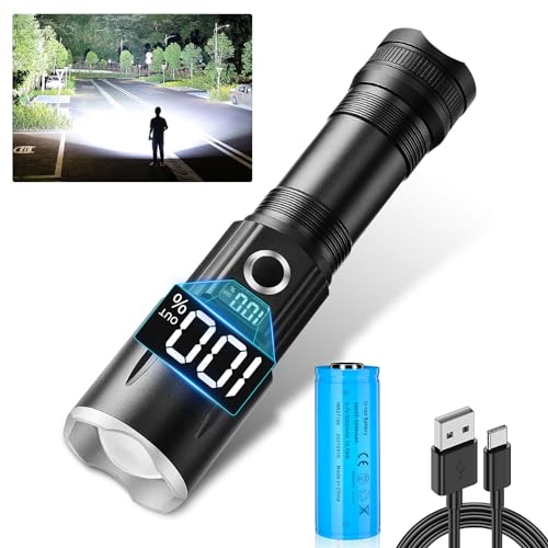 【送料無料】懐中電灯【2023新登場 記憶機能 液晶画面デジタル残量 ledライト 】 強力 軍用 最強 超高..