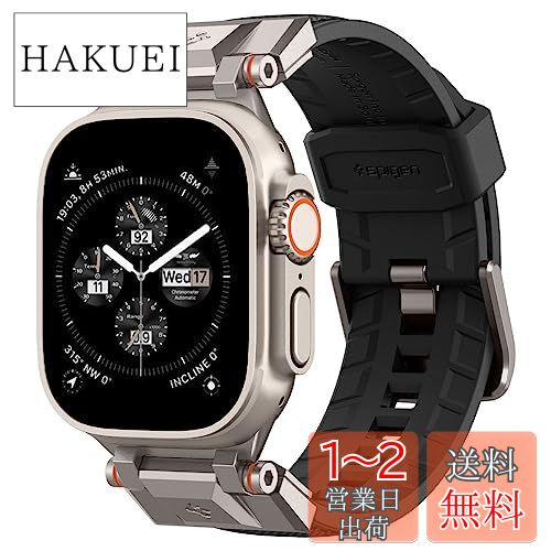 Apple Watch2 バンド Apple Watch Ultra 49mm ナイロン ファブリック 速乾 簡単装着 調節可能 ベルクロあり 軽量 耐久性 スポーツバンド Series 9/8/SE2/7/6/SE/5/4/3/2/1 45mm/44mm/42mm 対応 デュラプロ・フレックス AMP06065 (ブラック)