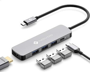 NOVOO USB C ϥ 5-in-1 4K HDMI ץ- 3 x USB 3.0 5GbpsĶ®ǡž C 100W PD®š4K HDMI USB Type-C ϥ MacBook Air Pro(M1/M2)Rog AllyDell XPSHPSurface GoGalaxy S23iPhone 15ʤ ƥ ⡼ ̳