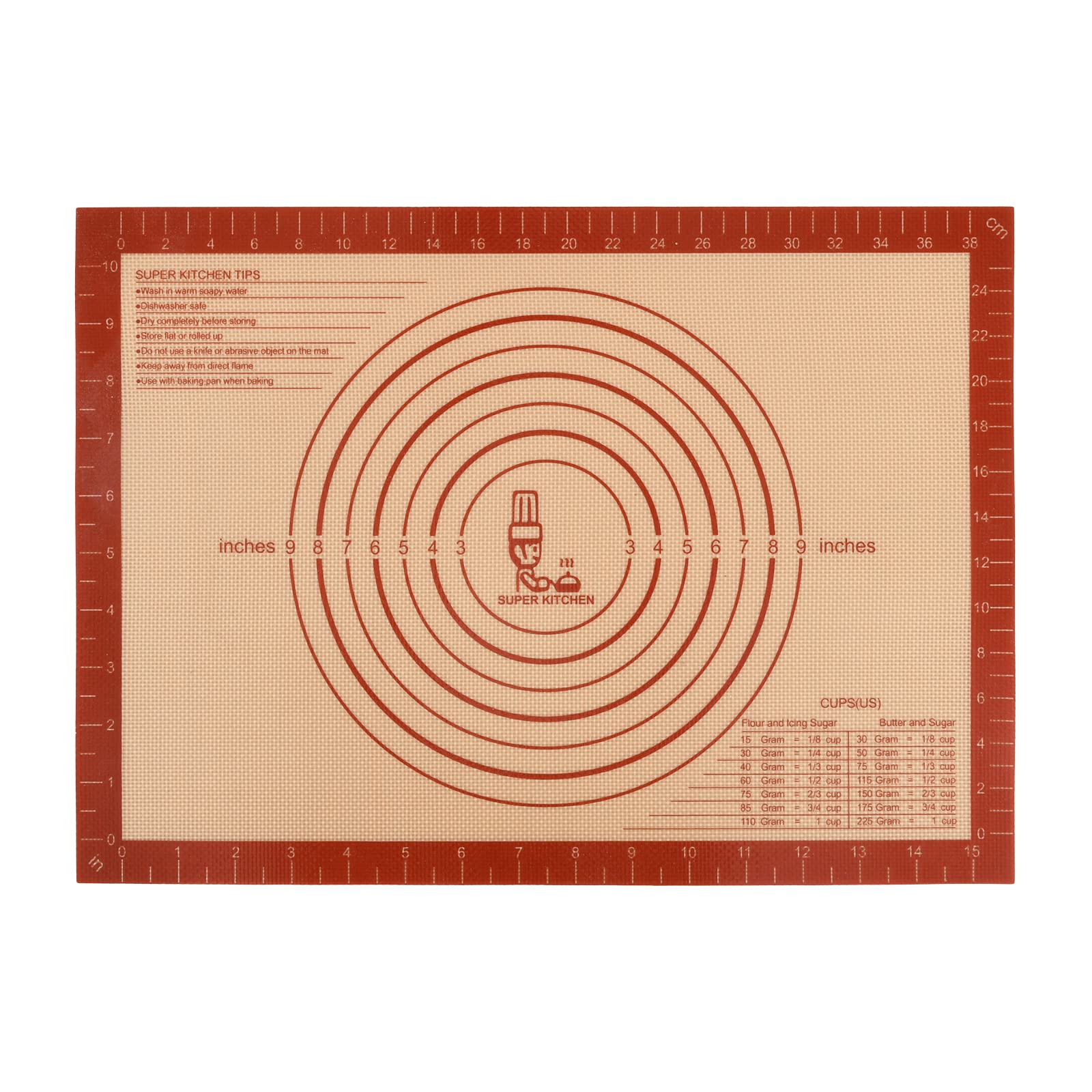 【送料無料】SUPER KITCHEN クッキングシート オーブンシートクッキングマット 製菓マット 食品級シシリコンマット キッチン パン/クッキー/ピザ ベーキングマット 電子レンジ 対応 耐熱 プレースマット (赤，42×30cm)
