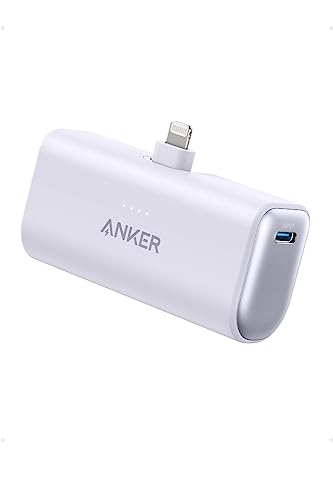 Anker モバイルバッテリー Anker Nano Power Bank (12W, Built-In Lightning Connector) (モバイルバッテリー 5000mAh 小型コンパクト)【MFi認証済/PowerIQ搭載/ライトニング端子一体型】 iPhone 14 / 13 / 12 シリーズ (パープル)