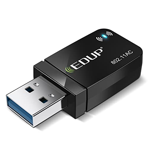 EDUP WiFi LAN q@ 1300Mbps USB3.0 WIFIA_v^[ fAoh 802.11acZp 2.4Ghz/5Ghz ʐMWindows11/10/8.1/8/7/ XP/Vista/Mac OS X Ή PC/Desktop/Laptop