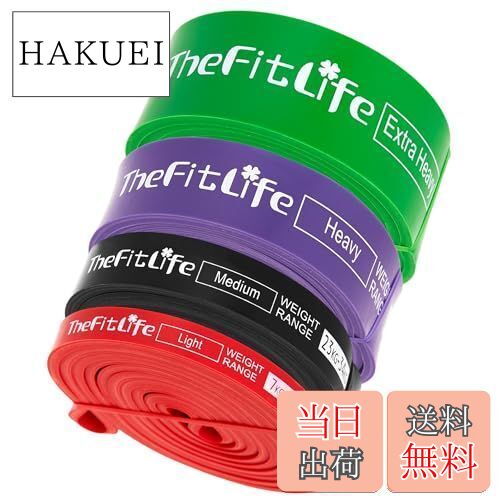 【送料無料】TheFitLife トレーニングチューブ 筋トレチューブ 懸垂チューブ (赤/黒/紫/緑)