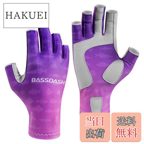 【送料無料】Bassdash(バスダッシュ) 釣り グローブ レディース UPF 50+ UVカット 釣り手袋 日焼け防止 速乾 3/4フィンガー フィッシンググローブ