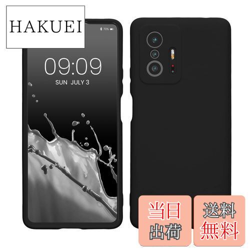 kwmobile スマホケース 対応: Xiaomi 11T / 11T Pro ケース - 極薄 TPU シリコン マイクロファイバー 黒色