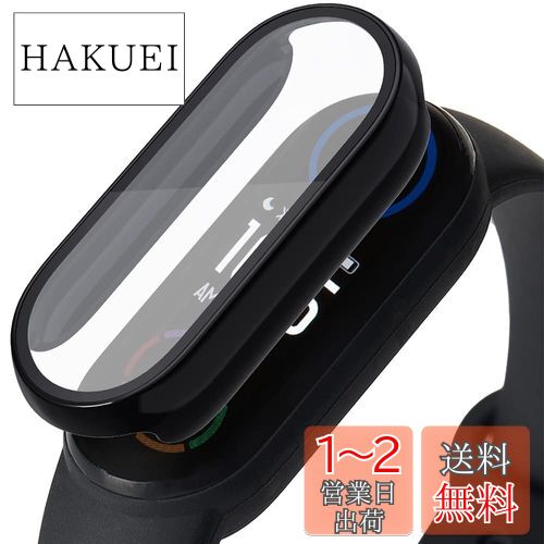 Miimall【新型一体型ケース】Xiaomi Mi Band 6/5/4/3 ケース 全面保護 指紋防止 PC+PET材質 高透過率 衝撃吸収 傷防止 シャオミ Mi Band 6 カバー 気泡防止 脱着簡単 軽量 薄型(ブラック)