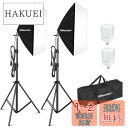 【送料無料】UBeesize ソフトボックス 写真照明キット 70cmx50cm 連続照明キット 40W E27ソケット 6500K 電球2個付き プロフェッショナルフォトスタジオ照明 ビデオ録画 ポートレート撮影