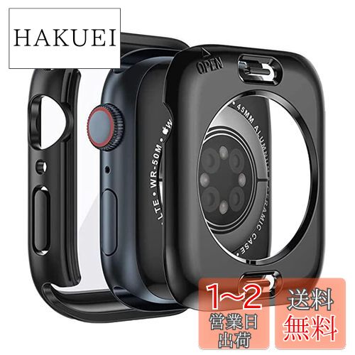 TEMEDO 対応 Apple Watch ケース 44mm アップルウォッチ カバー PC素材 防水ケース Apple Watch カバー 全面保護 二重構造 アップルウォッチ ケース 360ど度一体型 Apple Watch se 第二世代/se/6/5/4 アップルウォッチse 第二世代/se/6/5/4 対応(44mm,防水のブラック)