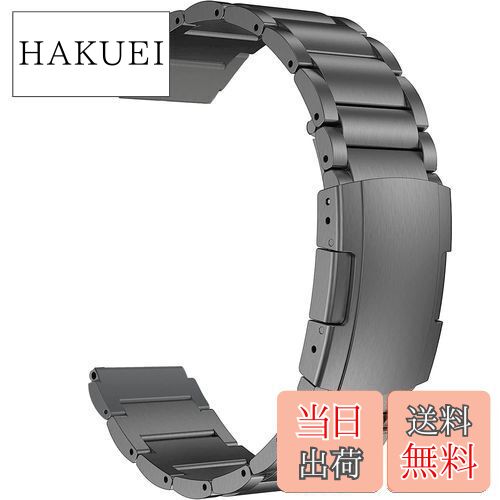 【送料無料】MaKTech チタンバンド、20mm軽量ワンピースメタルリンクブレスレット、Samsung Galaxy Watch 6 43/47/40/44mm,Galaxy Watch 5/4,Huawei GT 4/3-41/42mmに対応 (スペースグレイ)