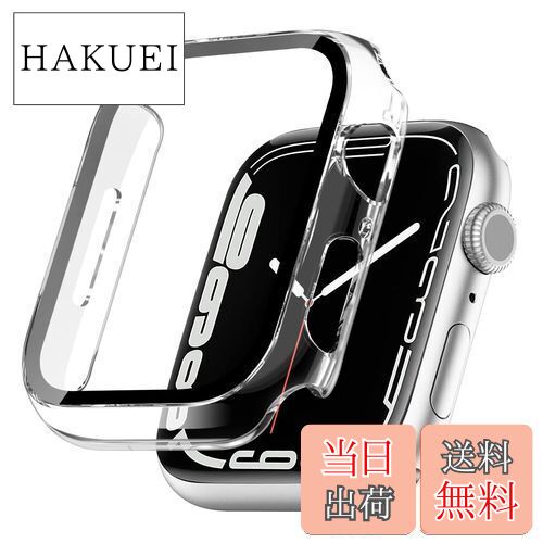 【2024改良ケース】TEMEDO for アップルウォッチ カバー 41mm 対応 Apple Watch 9/8/7 カバー アップルウォッチ9/8/7 カバー PC素材 Apple Watch カバー ガラスフィルム 全面保護 二重構造(41mm,クリア)