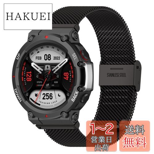[Comtax] for Huami Amazfit T-rex2 ץХ 22mm 餫̵ɤƥ쥹å å꡼ ٥ ӻפȥޡȥåؤХ (֥å)