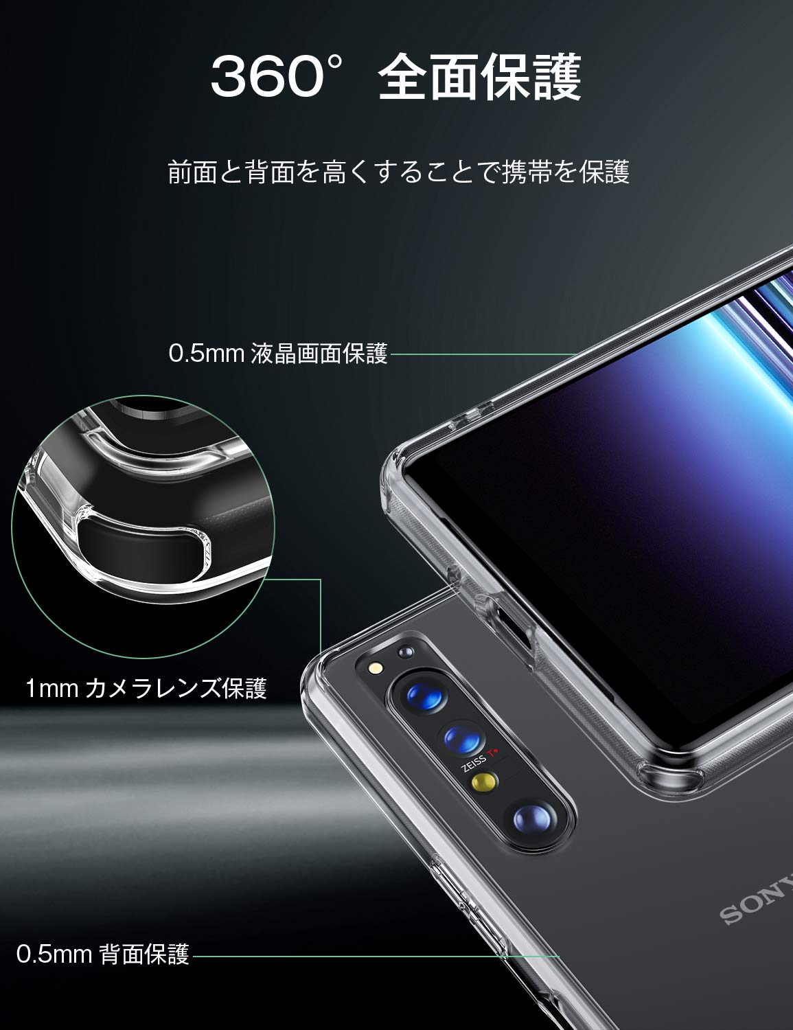 【送料無料】【全透明! 耐衝撃性! 】McDuLL Xperia 1 II ケース クリア 頑丈PC背面...