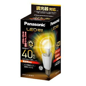 パナソニック LED電球 クリア電球形 LDA7L/C/D/W/2 1個 口金E26 40W相当 電球色 調光対応 断熱材施工器具不可 屋外器具対応