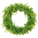 60cmレザーファーンミックスリース LEWR7543 フェイク グリーン 造花 壁面 装飾 人工観葉植物 【代引不可】