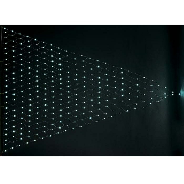 LEDホワイトトライアングルネットライト PALI61199 ブラックコード(常点灯・閃光/パワーコード・コネクター付き) 耐水300球広角型