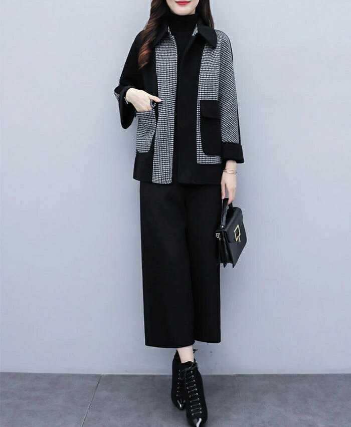 パンツスーツ レディース セットアップ スーツセット スーツ 長袖 七分丈パンツ ジャケット コートワイドパンツ スーツ テーラードジャケット 春 秋 冬 フォーマル オフィス 通勤 OL 入学式 2点セット 上下セット 卒園式 入園式 卒業式 母 ママ 通勤 リクルート 事務服