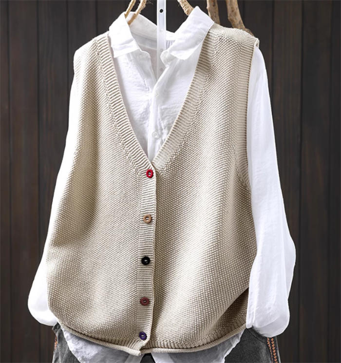 ニット ベスト レディース コーデ 春 秋 サマー ベスト レディース 春秋 夏 前開き ニットベスト おしゃれ 着回し トップス 体型カバー ノースリーブ シンプル カジュアル ナチュラル レイヤード 羽織り 重ね着 vネック エアコン対策 30代 40代 50代 黒 送料無料