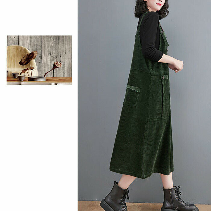 コーデュロイ ジャンパースカート 秋 冬 春 ワンピース 秋冬 きれいめ ノースリーブ レディース ポケット付き サロペットスカート 大人 大きいサイズ ジャンスカ オールインワン 通勤 オフィス 重ね着 おしゃれ レイヤード 上品 春秋 50代 30代 40代 新作 送料無料